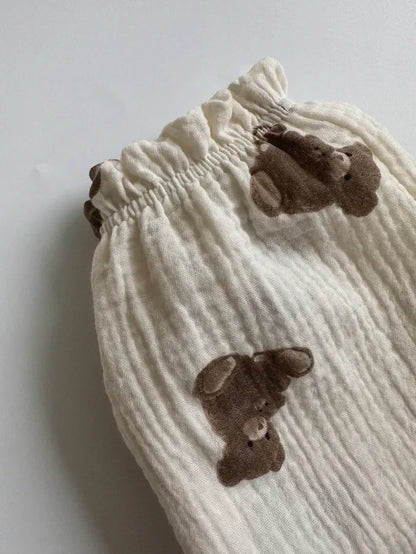 Pantalon Bébé Coton Doux | Imprimé Mignon | Mousseline | 3 Mois – 3 Ans