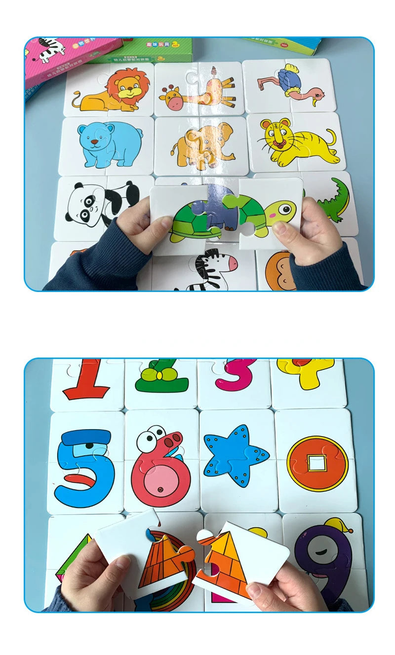 Cartes Montessori Bébé | Cartes Contrastées & Éveil | Puzzle Éducatif 0-3 Ans