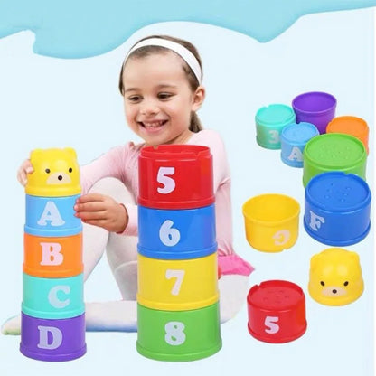 Jouets Empilables Tasses Montessori Bébé 0-12 mois | Jeu de Bain & Éveil | Cadeau Noël