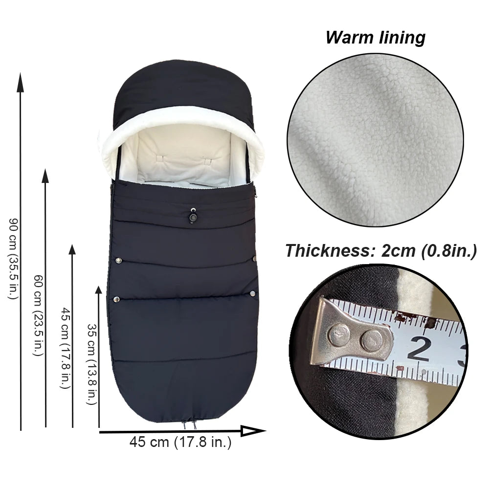Chancelière Poussette Universelle | Compatible YOYO, Cybex & Babyzen | Hiver Imperméable