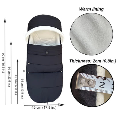 Chancelière Poussette Universelle | Compatible YOYO, Cybex & Babyzen | Hiver Imperméable