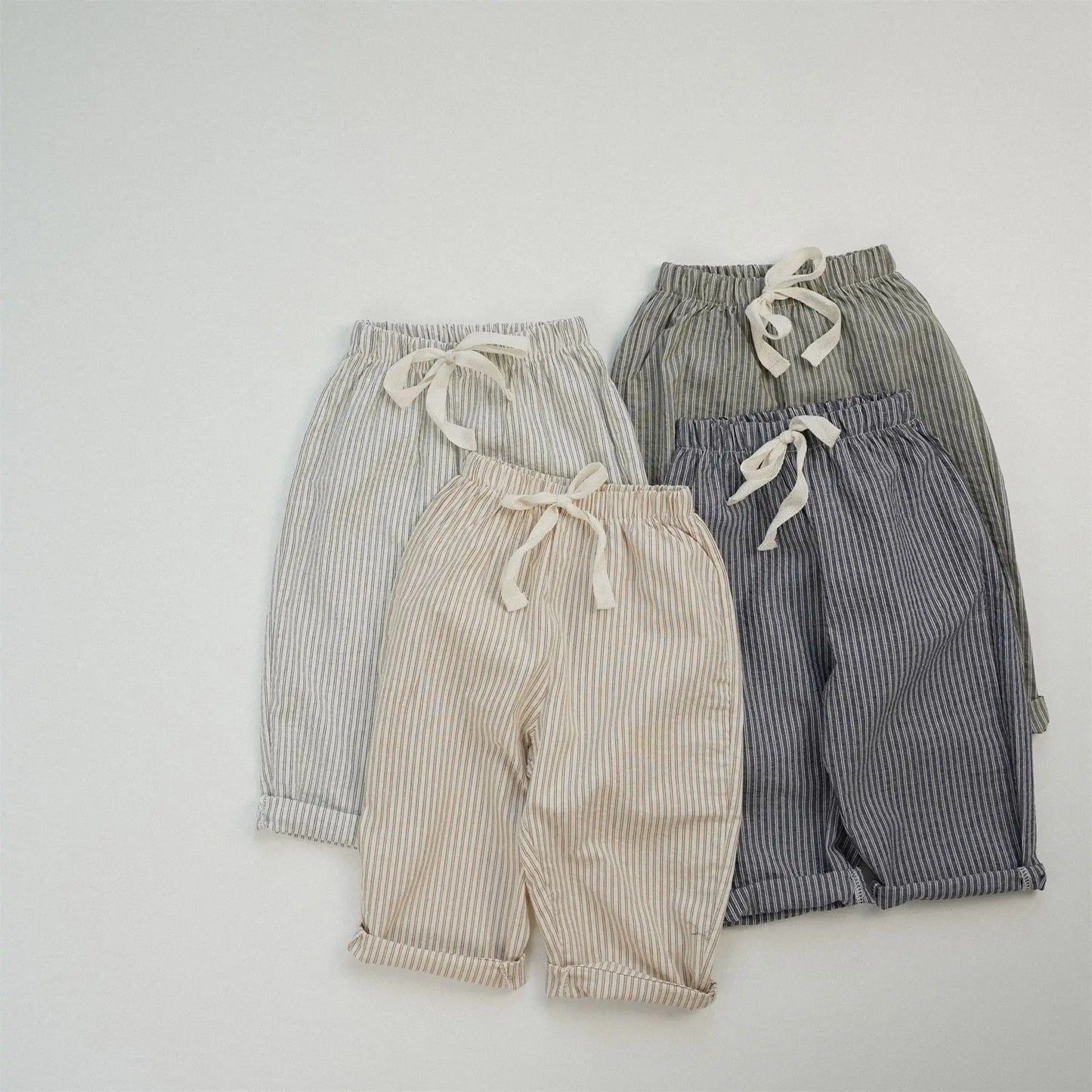 Pantalon Rayé Bébé | Coton Doux | Fille & Garçon | 12M–7 Ans