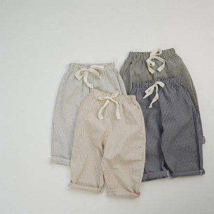 Pantalon Rayé Bébé | Coton Doux | Fille & Garçon | 12M–7 Ans