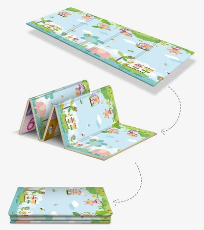 Tapis de jeu 200×180 cm – Double face éducatif et ludique pour enfants