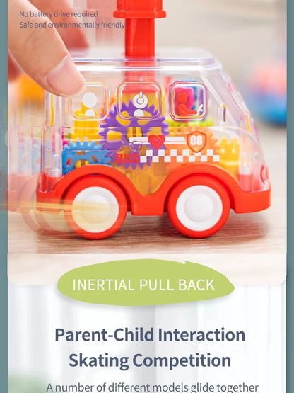 Voiture Friction Enfant Transparente | Engrenages Visibles | Cadeau 2-6 Ans