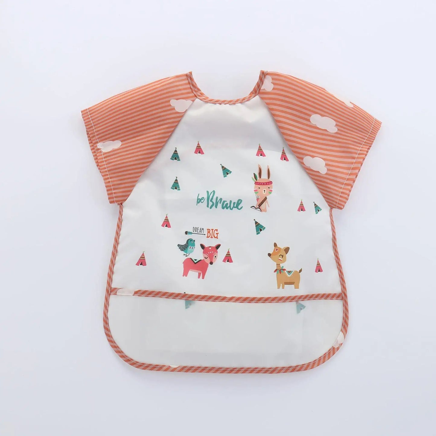 Tablier bavoir impérméable manches longues bébé – Dessin animé, poche, 0-3 ans