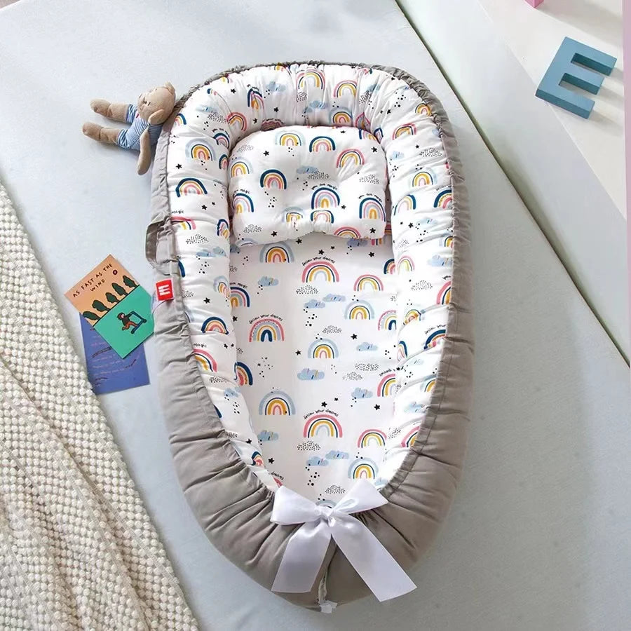 Nid Bébé Réducteur de Lit | Cocon Nouveau-Né Respirant | Coton Portable Réglable