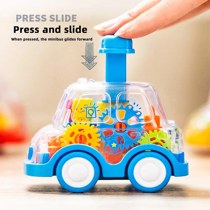 Voiture Friction Enfant Transparente | Engrenages Visibles | Cadeau 2-6 Ans