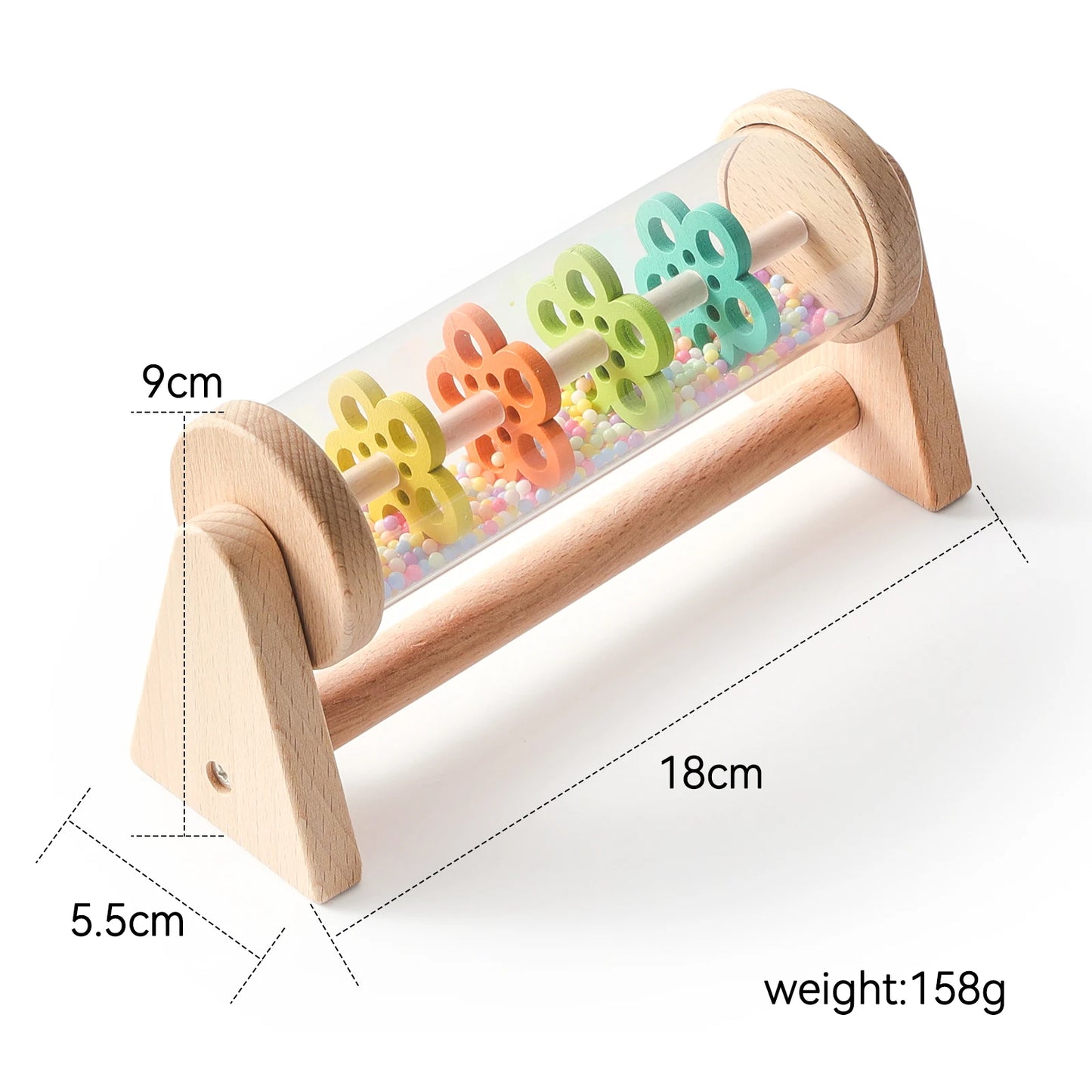Coffret Éveil Musical Montessori Bébé | Bâton de Pluie, Sablier Arc-en-Ciel & Hochet | 0-12 Mois