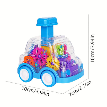 Voiture Friction Enfant Transparente | Engrenages Visibles | Cadeau 2-6 Ans