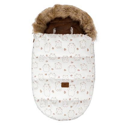 Stroller Footmuff Winter Baby Carriage Bag In Pram Removable Thicker Fur Collar Warm Flannel Newborn Cocoon Baby Envelope