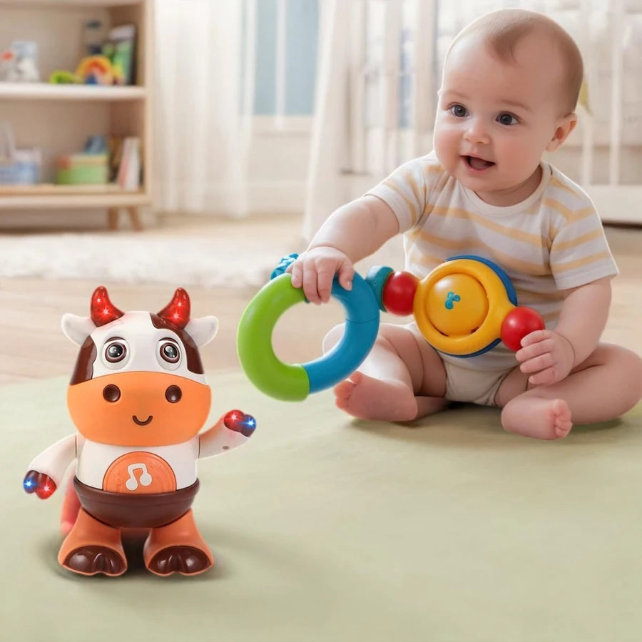 Peluche Vache Dansante Bébé | Qui Danse et Chante | Jouet Musical Interactif