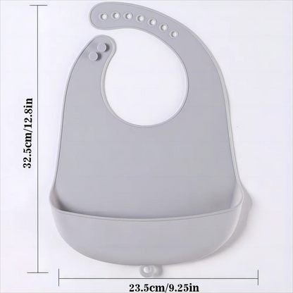 Bavoir silicone bébé 9 coloris – Impérméable, facile à nettoyer, sans BPA