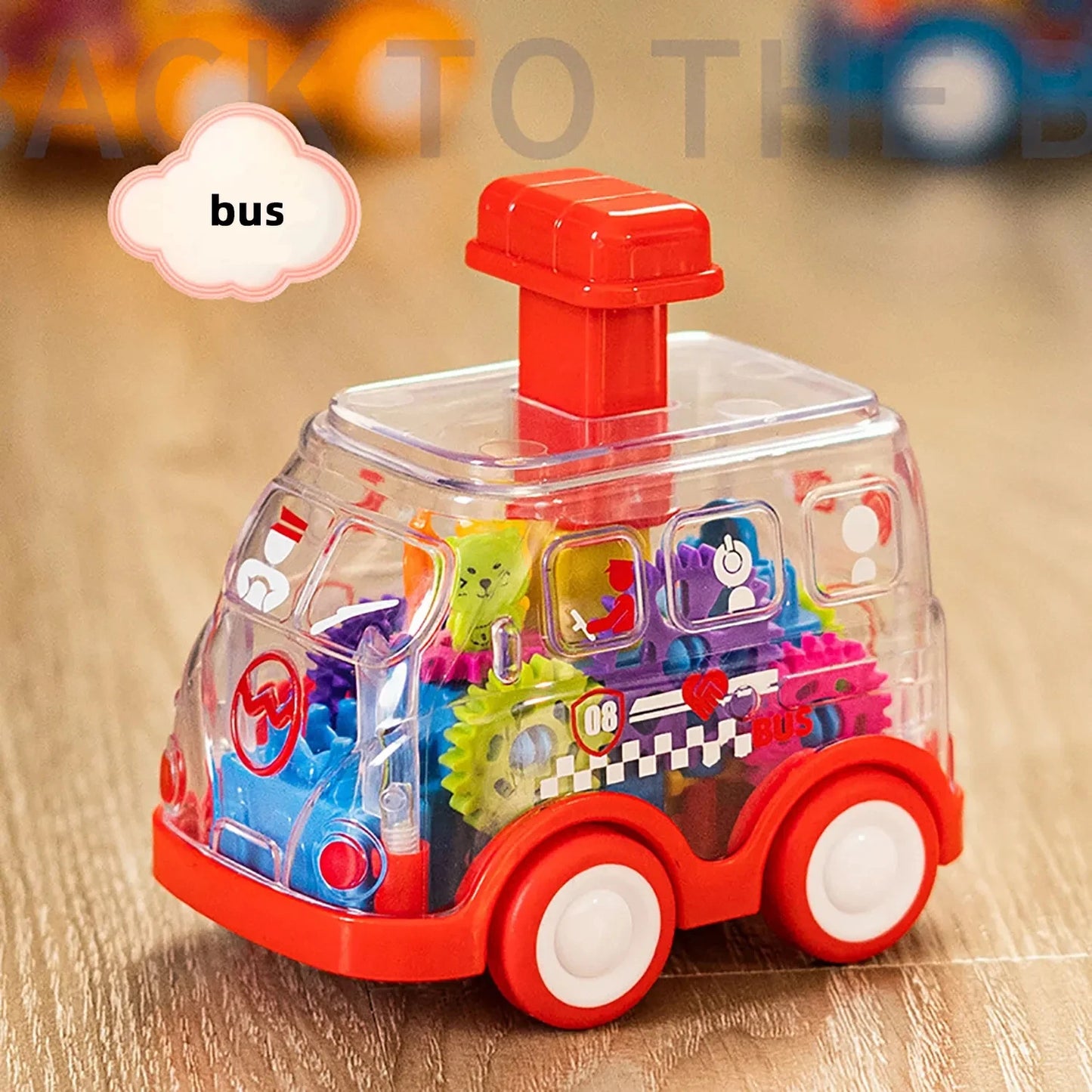 Voiture Friction Enfant Transparente | Engrenages Visibles | Cadeau 2-6 Ans