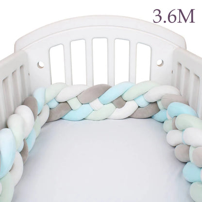 4 Strands Knotted 2.2M/3M/3.6M Baby Bed Bumper Braided Crib Bumper Cotton Knot Pillow Crib Protector Baby Decoration Room