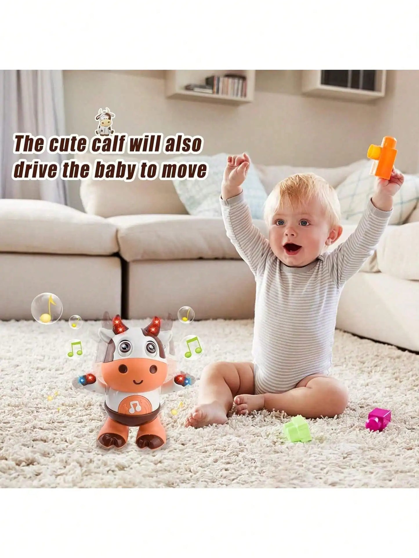 Peluche Vache Dansante Bébé | Qui Danse et Chante | Jouet Musical Interactif