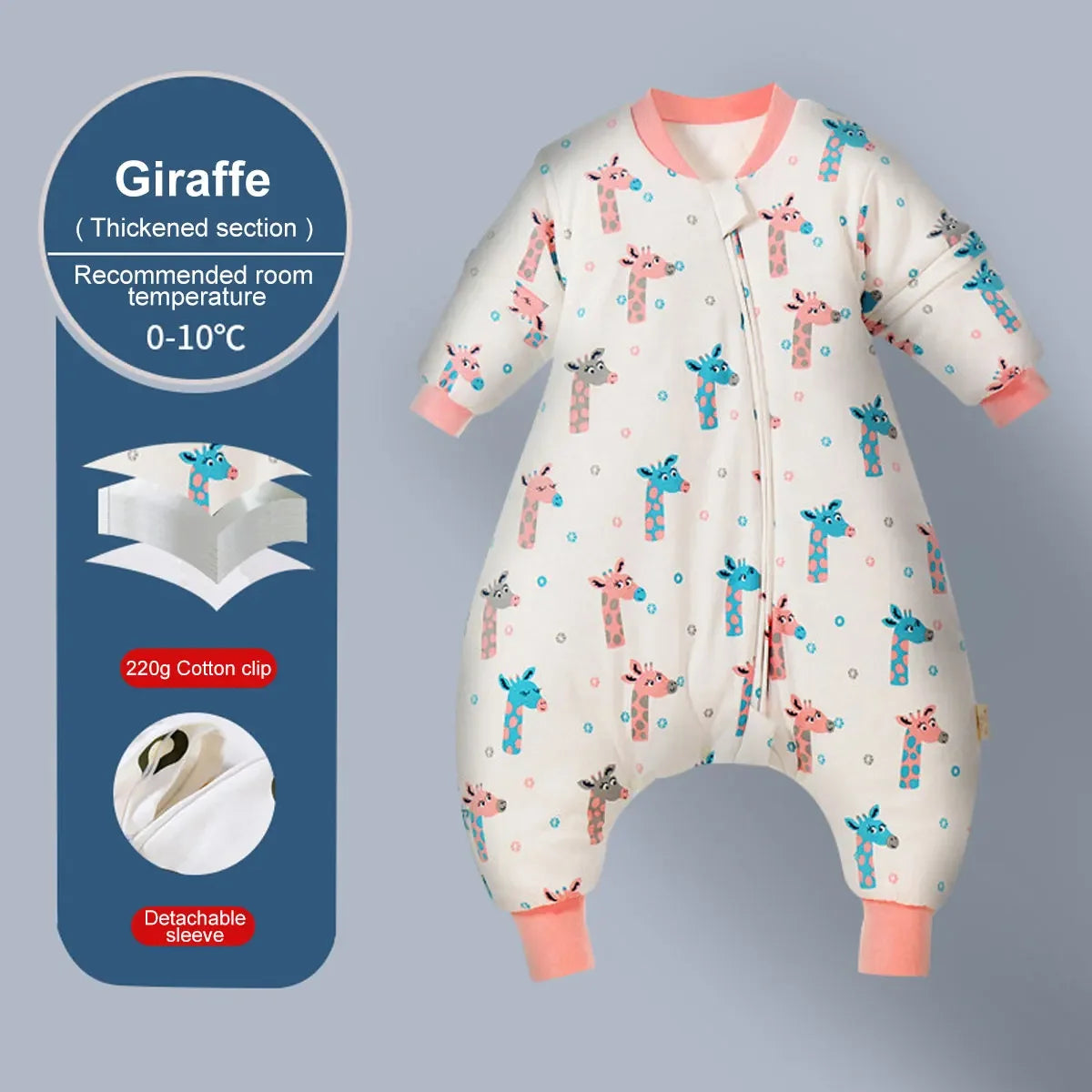 Sac de couchage hiver enfant avec pieds – Motifs animaux & espace, chaud, 1-4 ans