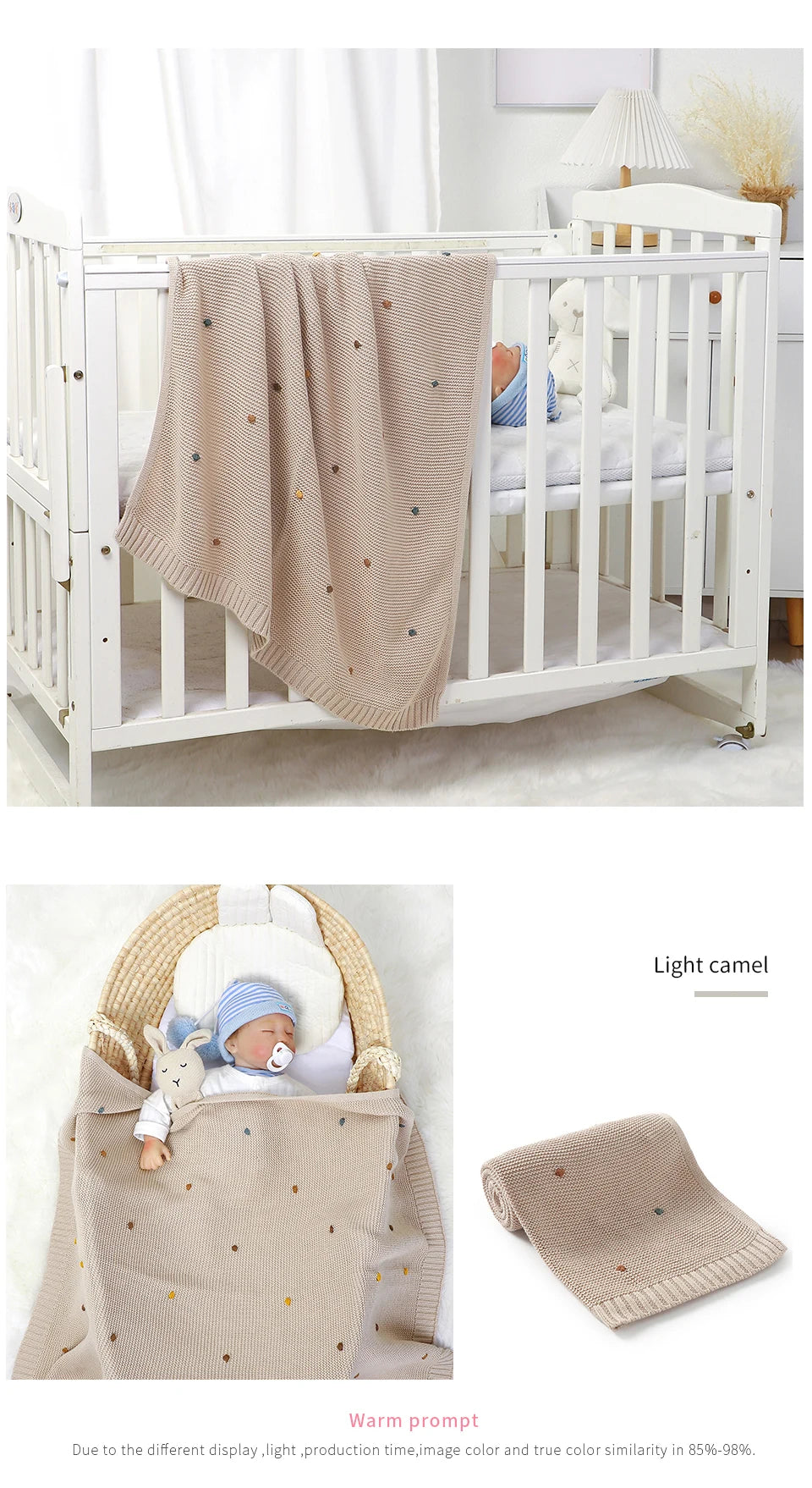 Couverture Bébé Naissance Coton | Lange Mousseline Emmaillotage | 90x70cm | Garçon & Fille