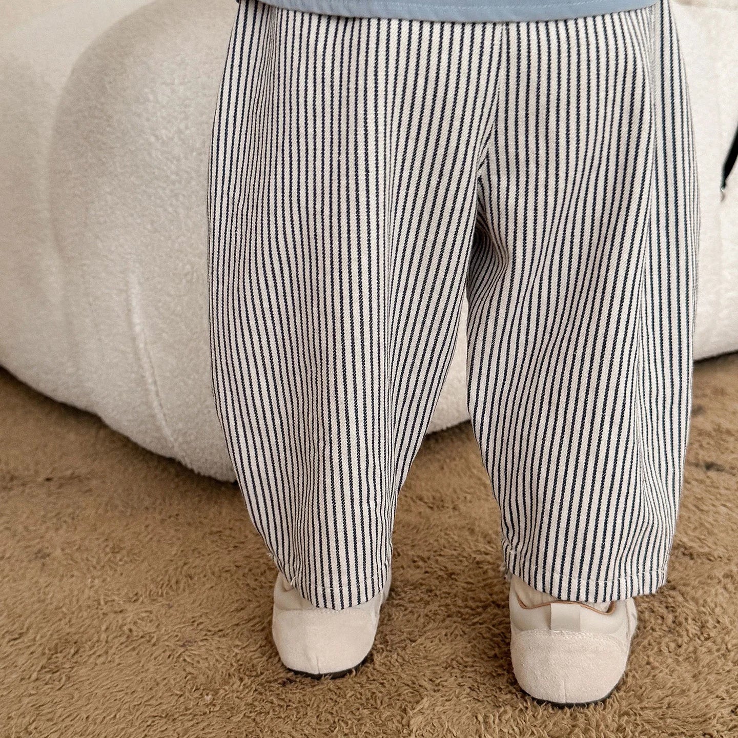 Pantalon Bébé Garçon | Jean Rayé Ample | Sarouel Coton | 1 Mois – 7 Ans