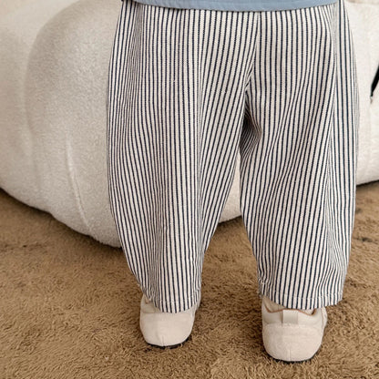 Pantalon Bébé Garçon | Jean Rayé Ample | Sarouel Coton | 1 Mois – 7 Ans