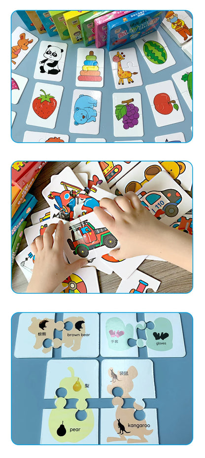 Cartes Montessori Bébé | Cartes Contrastées & Éveil | Puzzle Éducatif 0-3 Ans