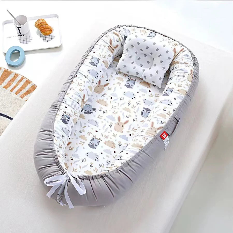 Nid Bébé Réducteur de Lit | Cocon Nouveau-Né Respirant | Coton Portable Réglable