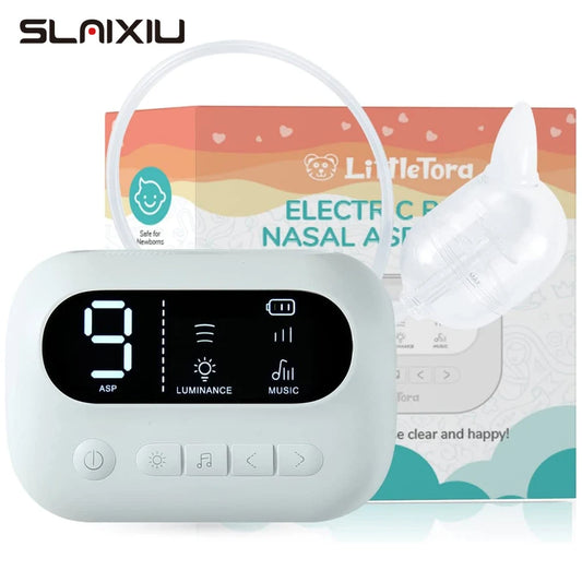 Aspirateur nasal bébé électrique premium – Musique intégrée, veilleuse & 9 niveaux d'aspiration