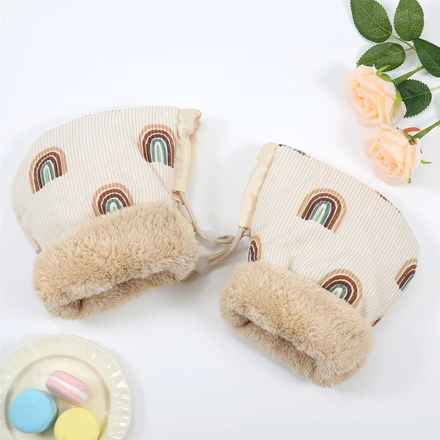 Manchon Poussette Hiver Universel | Moufle Coupe-Vent Imperméable | Motifs Animaux Enfant