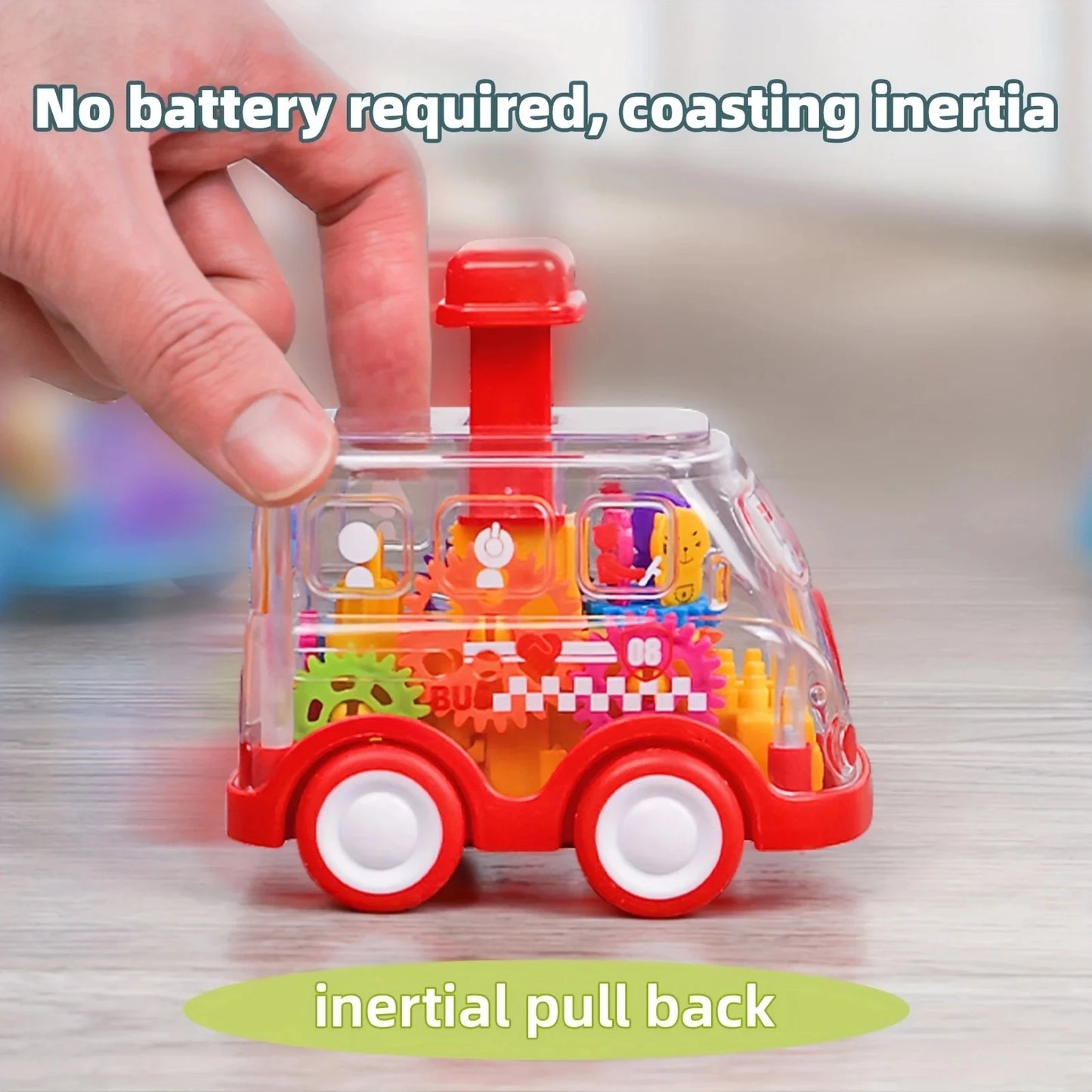 Voiture Friction Enfant Transparente | Engrenages Visibles | Cadeau 2-6 Ans