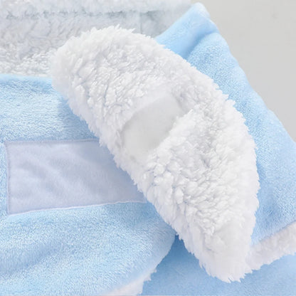 Sac de couchage cocon flanelle bébé – Double couche, motifs animaux mignons, 0-9 mois