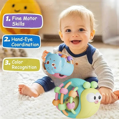 Balle Sensorielle Bébé Montessori | Hochet Silicone 0-6 Mois | Fille Garçon