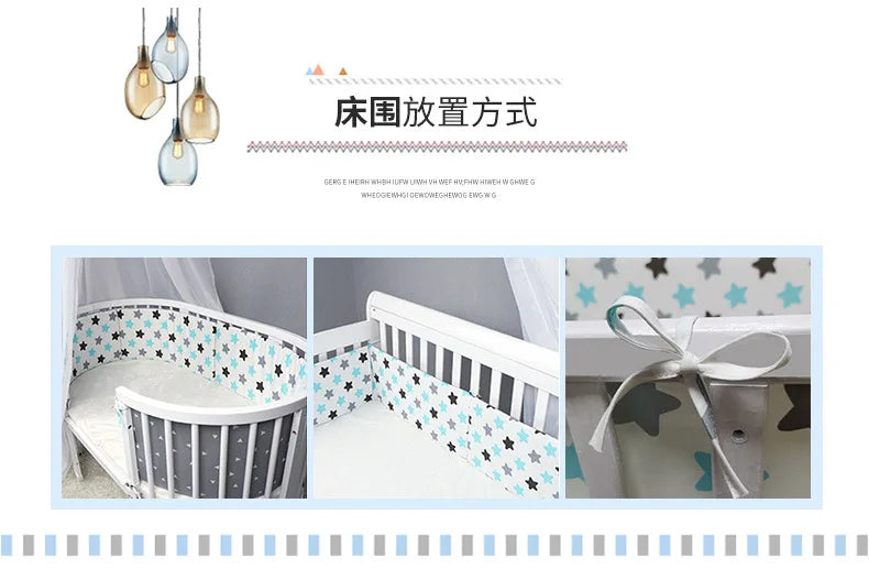 Tour de Lit Bébé Coton | Pare-Choc Respirant 200cm | 24 Couleurs | 0-36 mois
