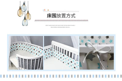 Tour de Lit Bébé Coton | Pare-Choc Respirant 200cm | 24 Couleurs | 0-36 mois