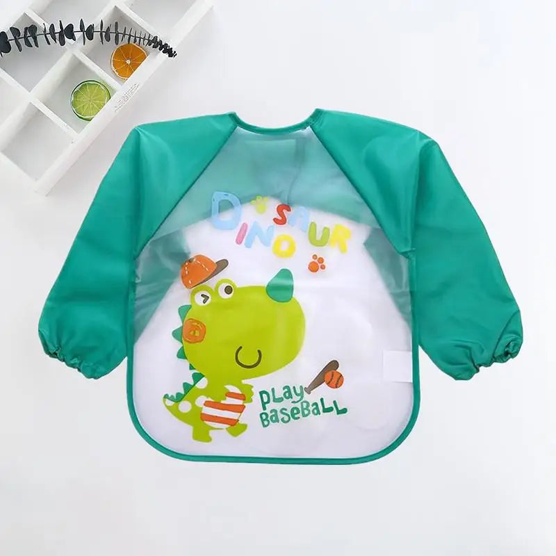 Tablier bavoir impérméable manches longues bébé – Dessin animé, poche, 0-3 ans