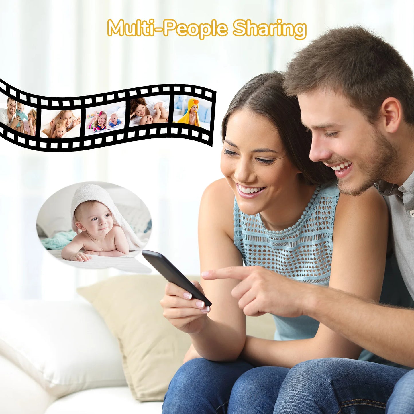 Babyphone vidéo 5" PTZ zoom 3x WiFi – Audio bidirectionnel & vision nocturne