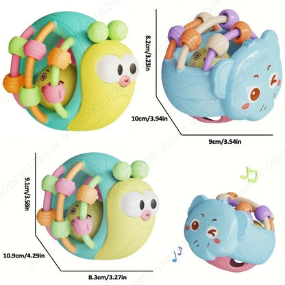 Balle Sensorielle Bébé Montessori | Hochet Silicone 0-6 Mois | Fille Garçon