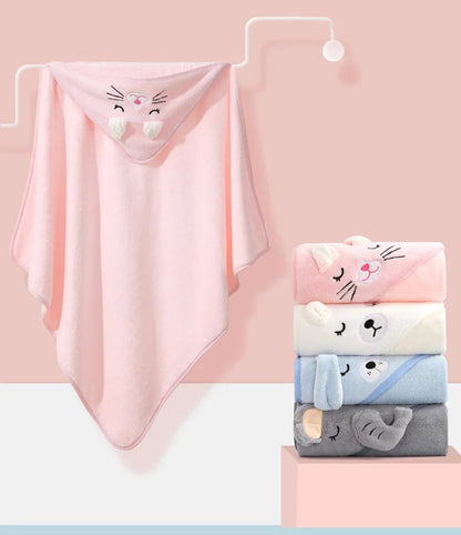 Cape de Bain Bébé Animaux | Serviette Capuche Douce | Garçon & Fille | 0-3 Ans