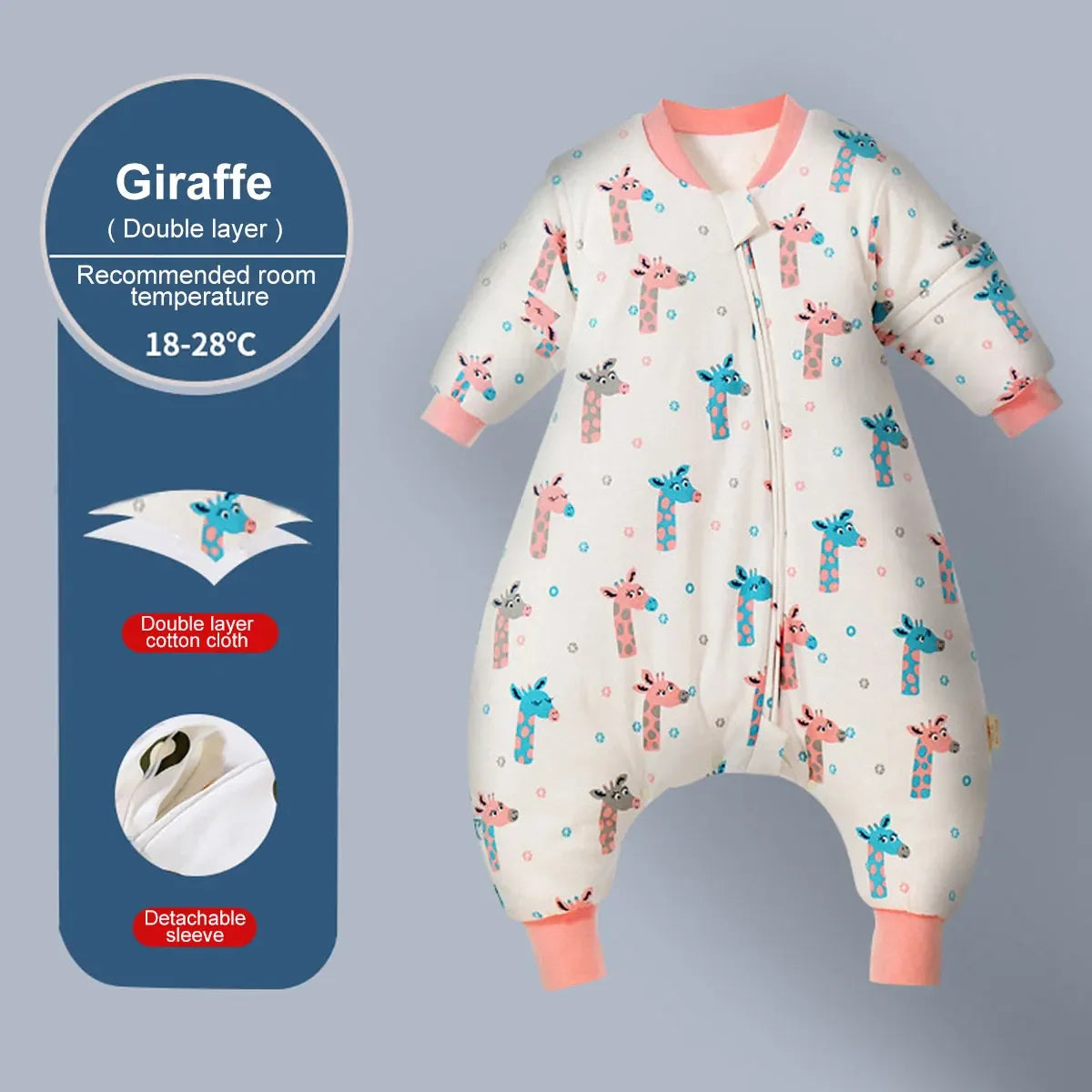 Sac de couchage hiver enfant avec pieds – Motifs animaux & espace, chaud, 1-4 ans