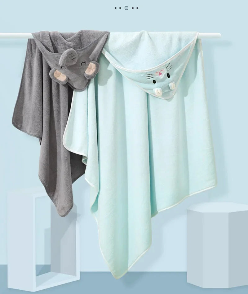 Cape de Bain Bébé Animaux | Serviette Capuche Douce | Garçon & Fille | 0-3 Ans
