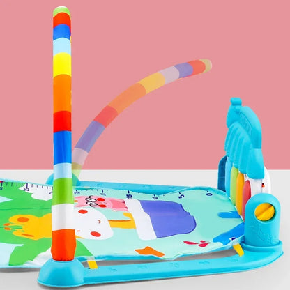 Tapis musical bébé – Tapis d’éveil interactif avec piano et arche de jeu