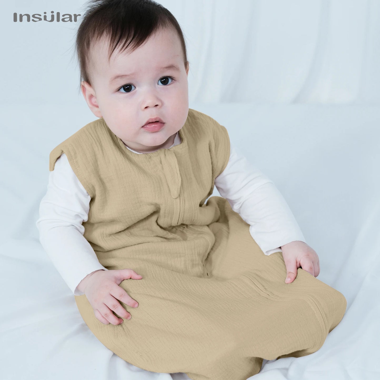 Sac de couchage été bébé – Mousseline coton léger, fermeture éclair 2 voies & change facile