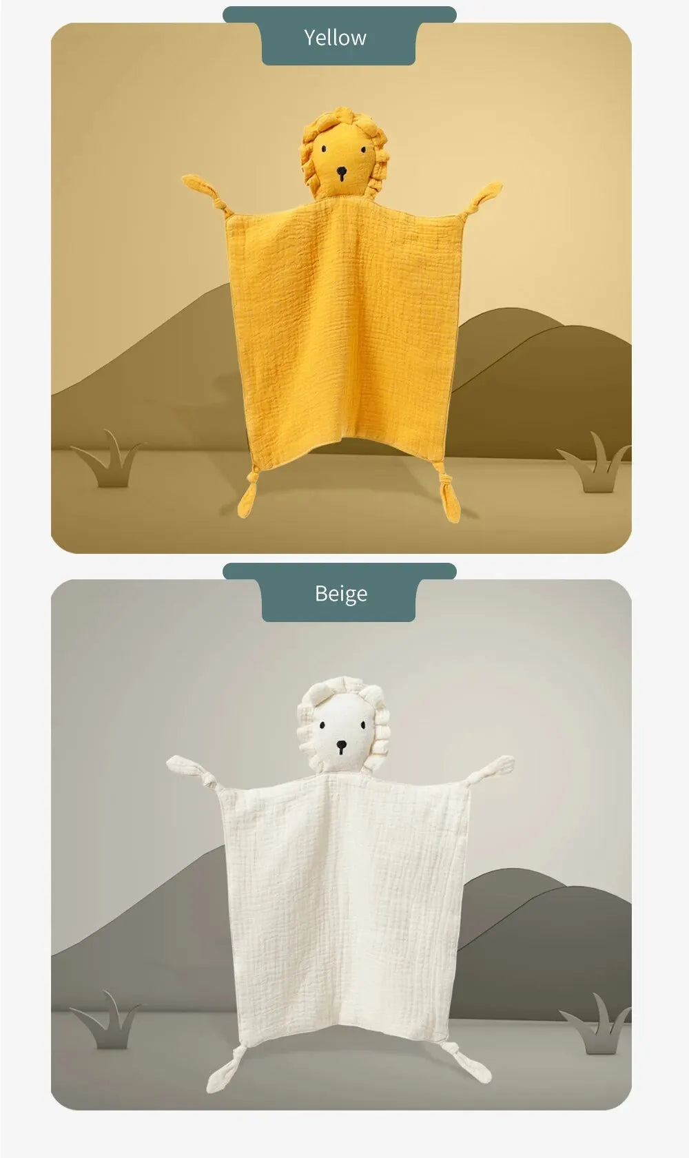 Doudou Mousseline Bébé | Couverture Apaisante Coton | Nouveau-Né 4 Saisons