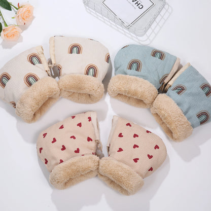 Manchon Poussette Hiver Universel | Moufle Coupe-Vent Imperméable | Motifs Animaux Enfant