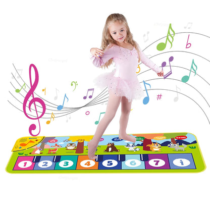 Tapis musical bébé – Tapis d'éveil piano lumineux 80×30 cm