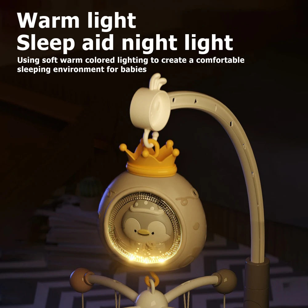 Mobile Musical Bébé Lit | Veilleuse Projecteur Télécommande | Fille Garçon