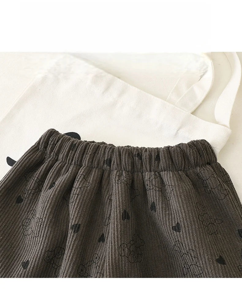 Pantalon Doublé Polaire Enfant | Motif Pois Rétro | Fille & Garçon | 12M – 9 Ans
