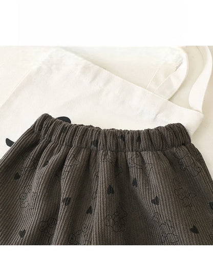 Pantalon Doublé Polaire Enfant | Motif Pois Rétro | Fille & Garçon | 12M – 9 Ans