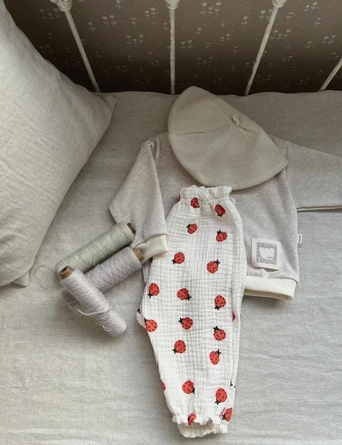 Pantalon Bébé Coton Doux | Imprimé Mignon | Mousseline | 3 Mois – 3 Ans