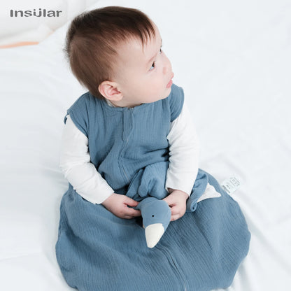 Sac de couchage été bébé – Mousseline coton léger, fermeture éclair 2 voies & change facile