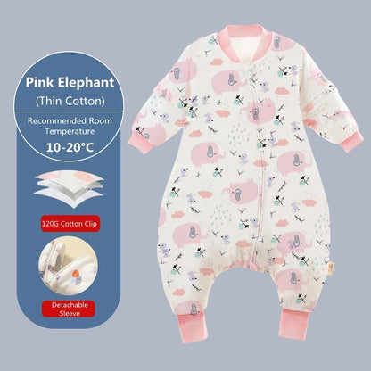 Sac de couchage hiver enfant avec pieds – Motifs animaux & espace, chaud, 1-4 ans